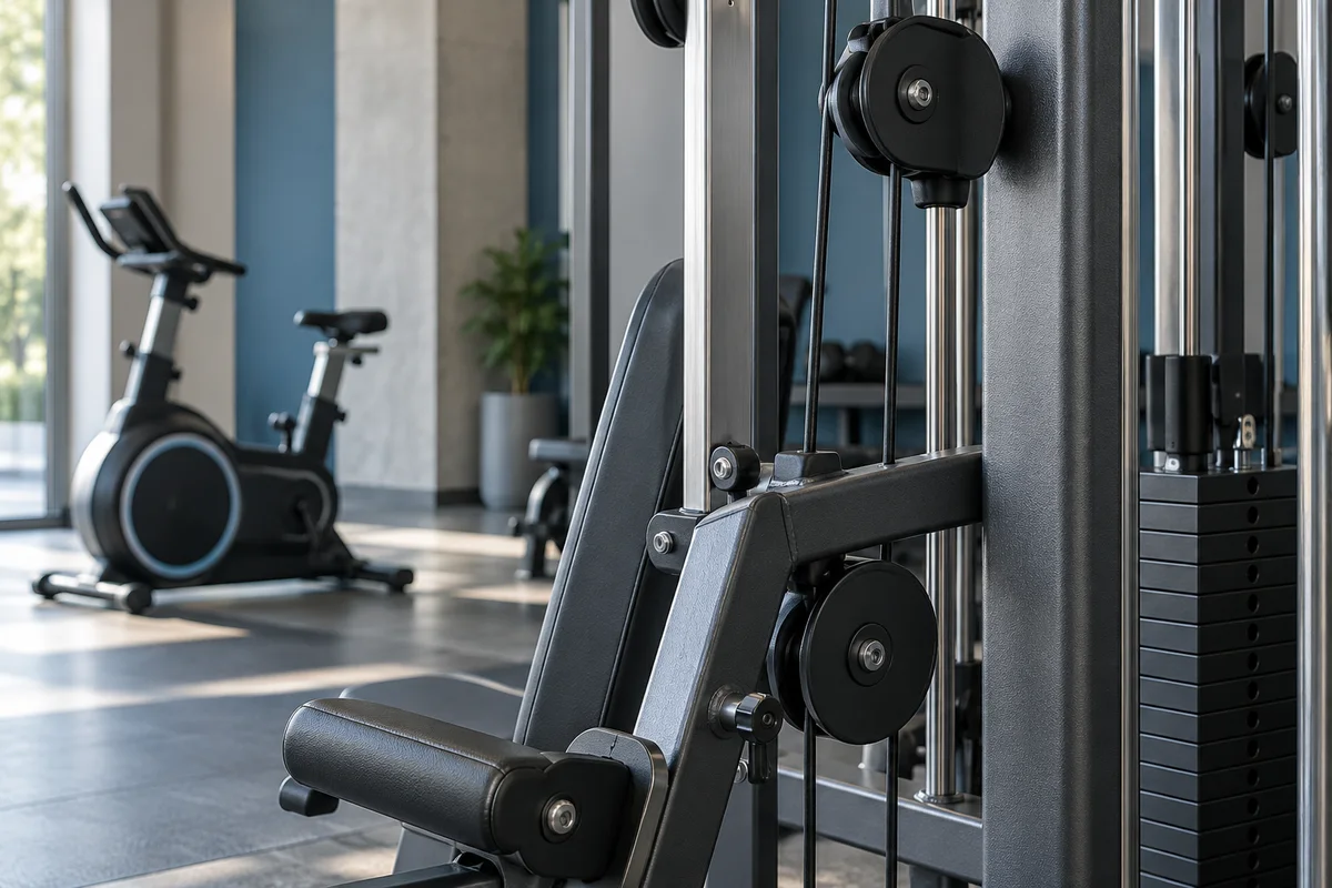 Illustrative image of strength and cardio equipment in a gym