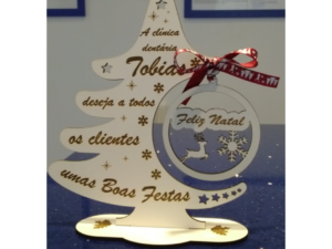 Árvore de natal Mensagem Personalizada 16cm