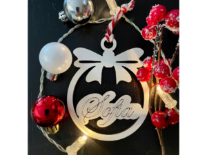 Bola 'Laço' Nome Personalizado 8cm