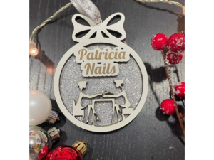 Bola 'Glitter' Nome Personalizado 8cm