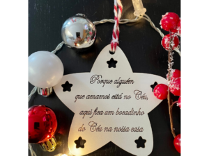 Estrela 'céu' Mensagem Personalizada 8cm
