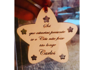 Estrela 'céu' Mensagem Personalizada 8cm
